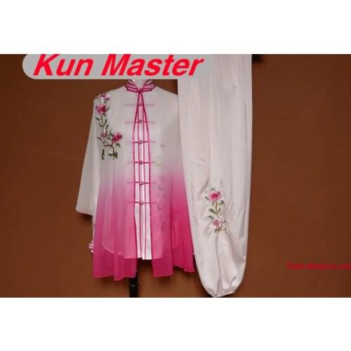 Lady Custom Tai Chi Performance Uniform Embroidery Martial Art Clothing For Kung Fu Three Pieces Veil Jacket And Pants