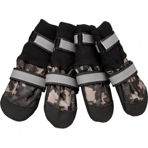 Lightweight Paw Protector Dog Boots Soft Non-Slip Leather Sole Waterproof Big Dog Shoes Designed for Comfort and warm in 4 Sizes