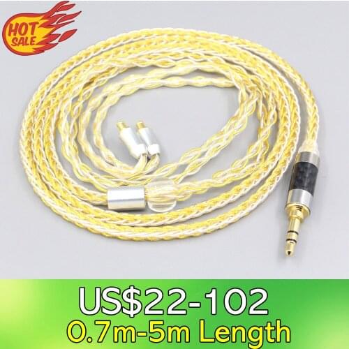 LN007310 8 Core OCC Silver Gold Plated Earphone Cable For Audio Technica ath-ls400 ls300 ls200 ls70 ls50 e40 e50 e70 312A