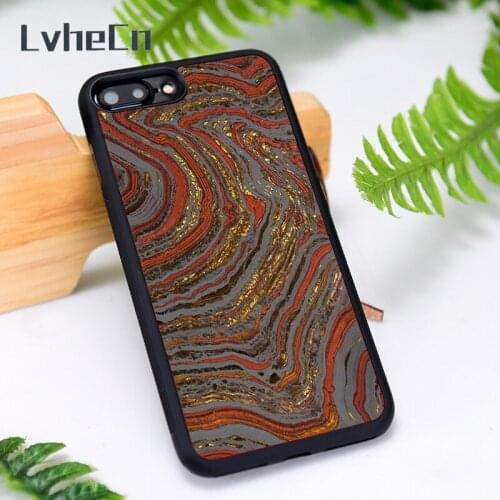 LvheCn Silicone Rubber Phone Case Cover for iPhone 6 6S 7 8 Plus X XS XR 11 12 Mini Pro Max Kumquat terraces