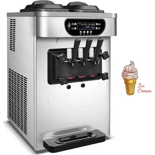Three Flavors Soft Ice Cream Machine Sweet Cone Ice Cream Makers 2100W