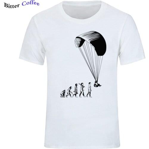 Summer Hot Sale Fashion Crazy Paragliding Evolution Skydiving T Shirt For Men O-neck 100% Cotton MEN Tee Shirt Plus Size