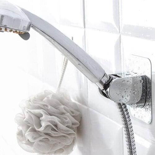 Wall Mounted Shower Head Holder Rack Adjustable Self-Adhesive Stand Bathroom Suction Cup Showerhead Bracket Base No Drilling