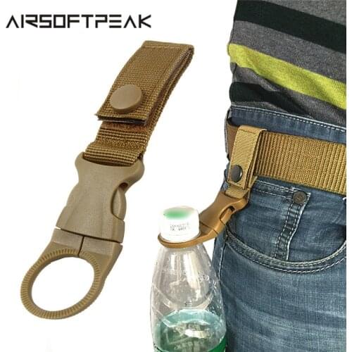 Nylon Molle Webbing Water Bottle Carabiner Belt Backpack Hanger Hook Outdoor Buckle Holder Clasp Tool Clip Hunting Accessories