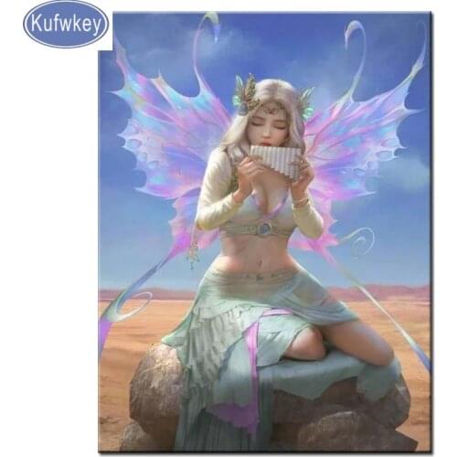 2019 New DIY Full drill square Diamond Painting cartoon fairy girl puzzle Pictures 3D Embroidery Cross-Stitch Mosaic diamon art