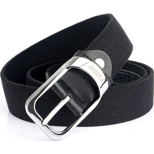 Men and women elastic woven jeans belt elastic pin buckle canvas soft belt fashion youth wild Korean version of the tide