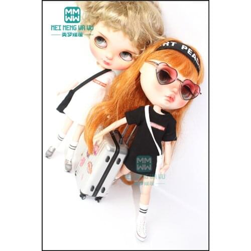 1pcs Blyth Doll Clothes fashion letter long T-shirt for Blyth Azone 1/6 doll accessories