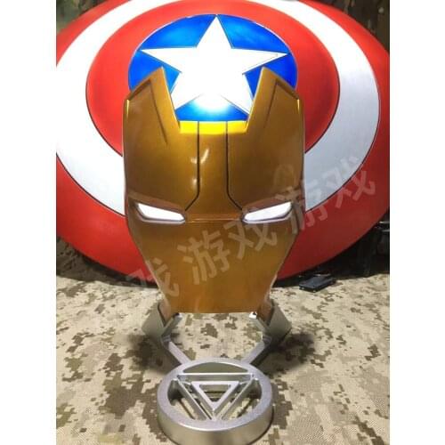 1:1 Scale Aluminum Alloy Robot No. 42 All Metal Mask With Eye Light And Base