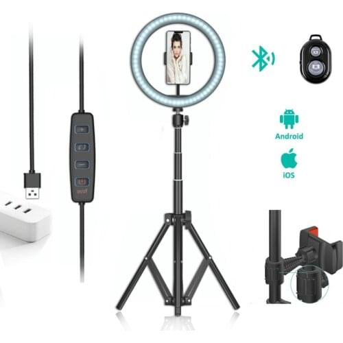Professional Ring Light with Adjustable Tripod Stand LED Selfie Circle Light with Remote Control for Tiktok live stream Viedo