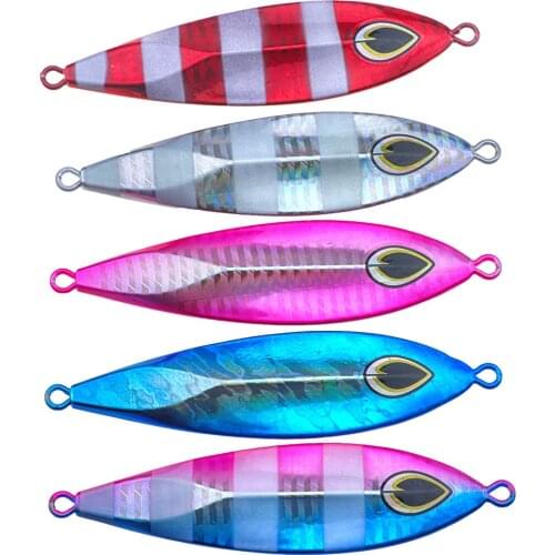 Rompin 60g 80g 100g Luminous Lead Jig Wobblers Deep Sea Fishing Metal Micro Jig Slow Jigging Hard Bait Spoon Metal Lures Fishing