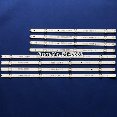 8 PCS/set LED backlight strip bar for LC490DUE FJ M1 49LH604V 6916L-2586A 6916L-2587A 6916L-2588A 6916L-2589A