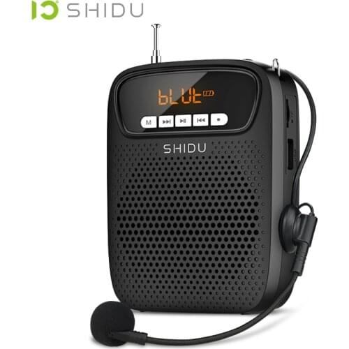 SHIDU 15W Portable Voice Amplifier Wired Microphone Audio Recording FM Radio AUX Bluetooth Speaker For Teachers Instructor S278