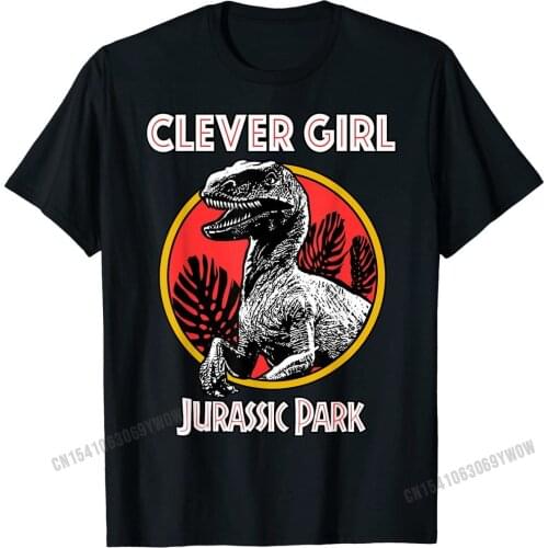 Jurassic Park Retro Raptor Clever Girl Graphic T-Shirt T Shirts Casual Graphic Men Tops & Tees Casual Cotton