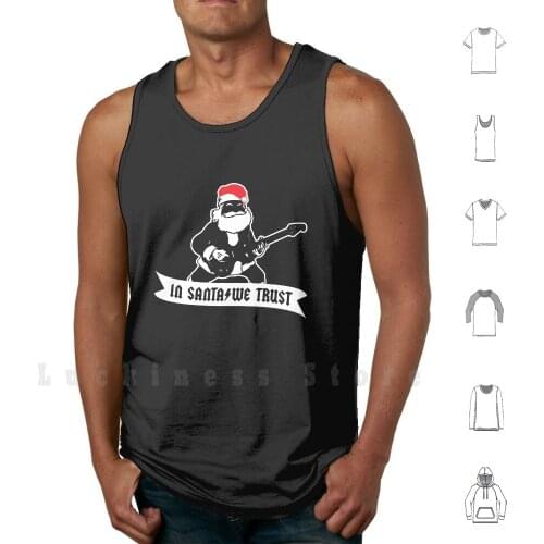 Hard Rock Christmas In Santa We Trust Tank Tops Vest Sleeveless Christmas Wrapper Rock N Roll Rock Christmas Rocker Santa