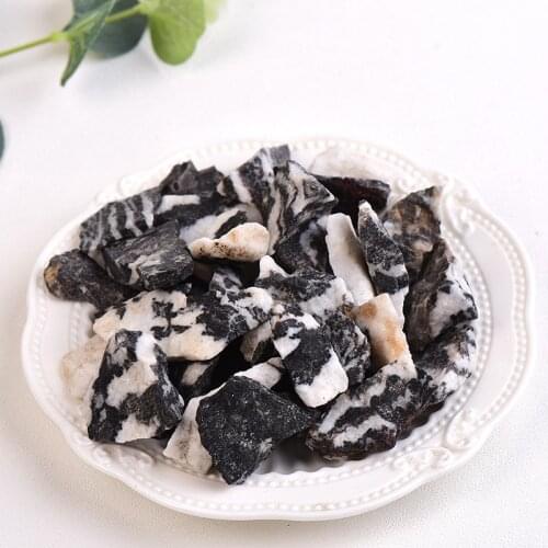 1PC Natural Zebra Stone Irregular Shape Healing Stone Gravel Rock Mineral Specimen Raw Crystal Accessory Aquarium Home Decor