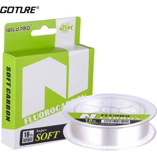 Goture 100% Fluorocarbon Fishing Line 100Yds Sink Fast Monofilament Leader Lines For Carp/Fly/Lure Fishing