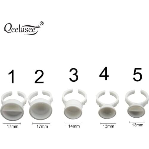 100PCS Eyelash Extension Glue Pallet Disposable Glue Holder Ring for Eyelash Extension Tattoo Pigment