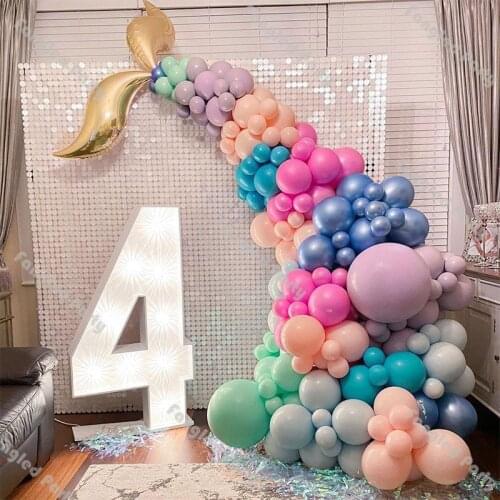 189pcs Mermaid Balloon Arch Doubled Pink Balloons Baby Shower Decor Mermaid Party Supplies Girl Birthday Party Wedding Decor