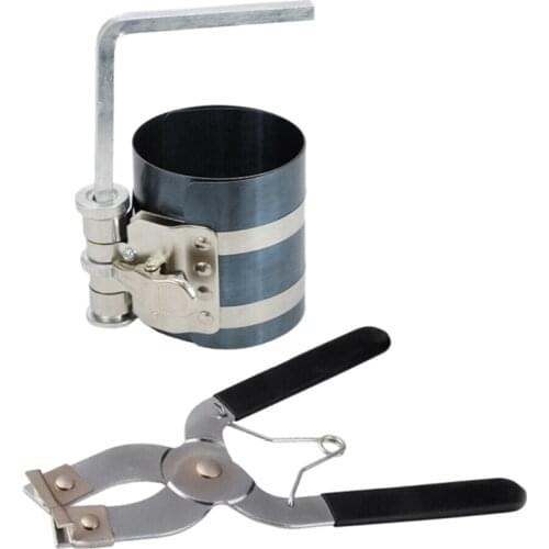 2Pcs Ratchet Style Piston Ring Compressor and Piston Ring Installer Pliers Tool