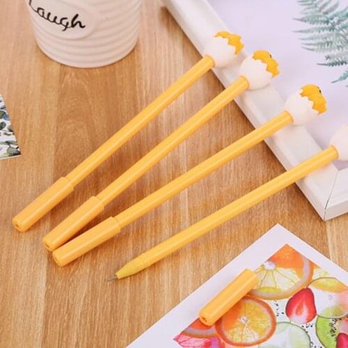 2pcs Egg Yolk Gel Pen 0.5mm Cute Pens Novelty Stationery Kawaii Pen Student Cute Black Writing Pens Kawaii School Supplies
