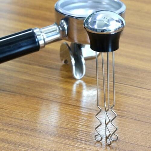 304 Stainless Steel Coffee Pin Dispenser Italian Cake Disperser Coffee Cloth Powder Pin Coffee Tamper Distributor Coffeeware
