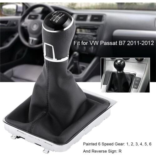 5 6-Speed MT Gear Shift Collar Shift Stick Knob Dust Cover Shift Lever Kit for Volkswagen Passat B6 B7 Car Styling Accessories