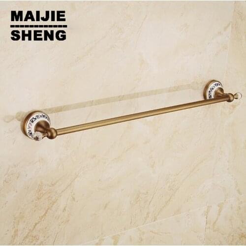 Bathroom Accessories crystal Single Towel Bar, Towel Holder,Towel rack Solid Brass & Ceramics Made, high quality vintage