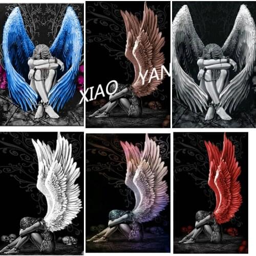 DIY Diamond Painting Angel and Demon Cross Stitch 5D Full Drill Square Round Diamond Mosaic Rhinestone Diamond Embroidery