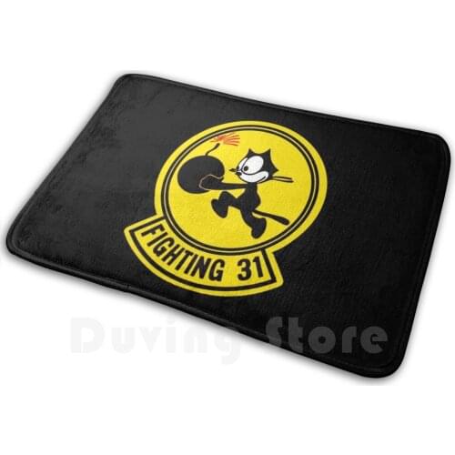 Fighting 31-Tomcatters Carpet Mat Rug Cushion Carrier Aviator F 14 F A 18 Felix Felix Cat Fighting 31 Hornet Logo Naval