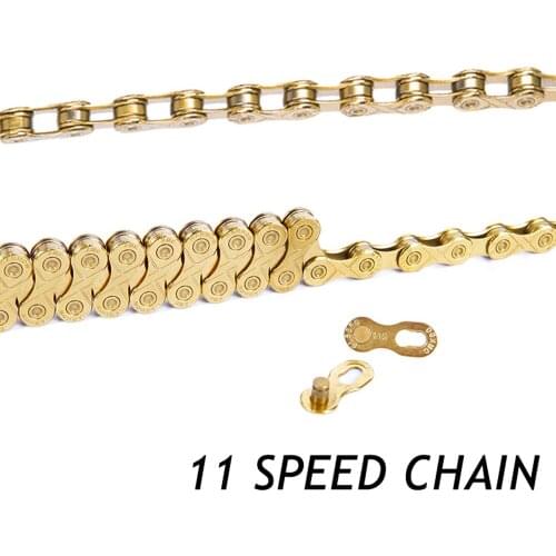 Bike Chain 11 Speed 116L 11S 22S 33S MTB Mountain Bike Road Bicycle Parts Durable Gold Golden Chain for Parts K7 System