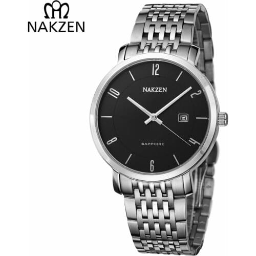 NAKZEN Luxury Brand Mens Quartz Watches Man Waterproof Sapphire Watches Male Business Classic Watch Clock relogio masculino