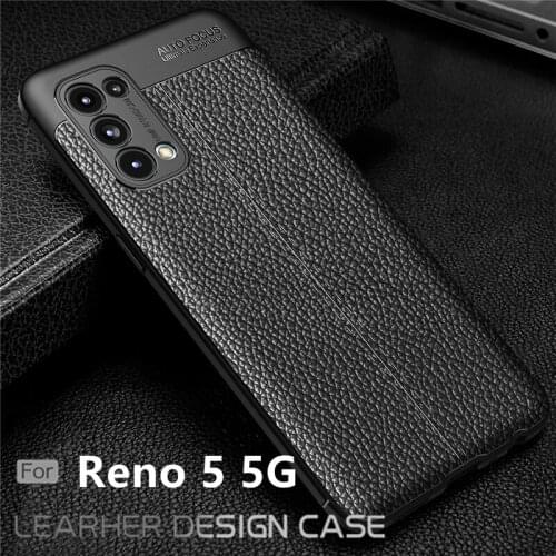 For Cover OPPO Reno 5 5G Case For Reno 5 5G Capas Phone Back Bumper Soft Shockproof TPU Leather For Fundas Reno 5 5G Cover 6.43"