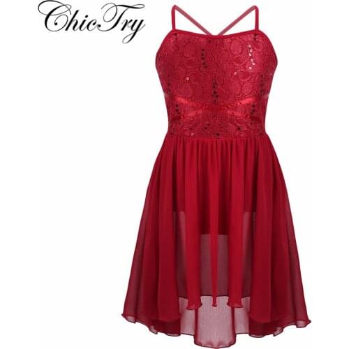 Kids Girls Sequins Ballerina Ballet Tulle Tutu Dress Children Gymnastics Leotard Skating Lyrical Dance Performance Costumes