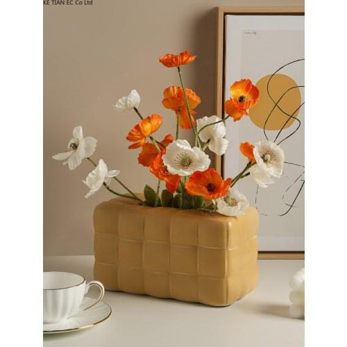 European Style Bag Vase Ceramic Flower Arrangement Modern Living Room Dining Table Dried Flower Decoration Vase Home Decoration