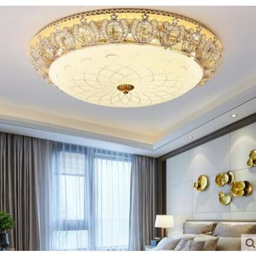 European bedroom lamp ceiling lamp modern simple round crystal lamps warm restaurant lighting European ceiling lighting fixture