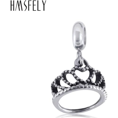 HMSFELY Polished Crown Shape Pendant For DIY Charm Bracelet Necklace Jewelry Making Bracelets Titanium Steel Dangles Accessories