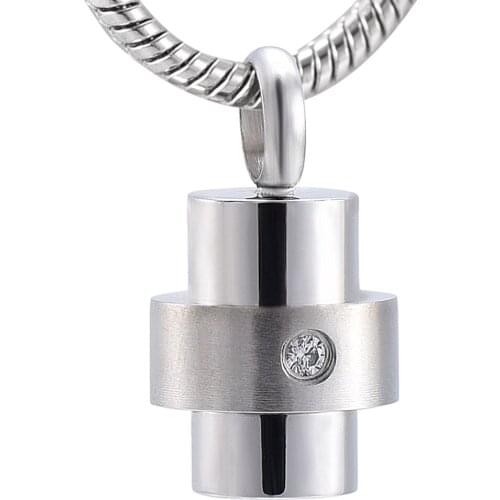 XWJ9961 Oval Tube Hold Ashes Necklace Cross Design Cremation Pendant Urns Stainless Steel Jewelry Women Men Memorial Jewellery