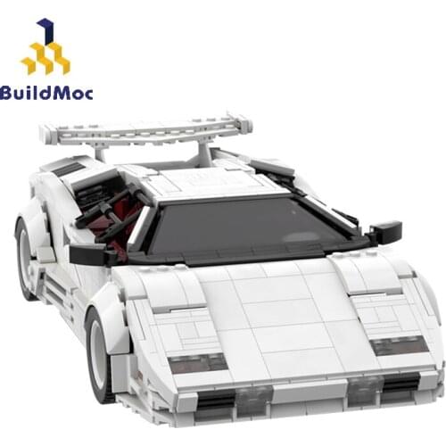 Buildmoc Creator White Pull Back Sports Car Building Block Model Urban Technical Super Racing Car Enlightenment Boy Toy Gift