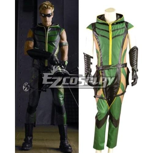 Green Arrow Leather Cosplay Costume E001