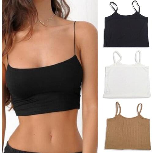 2020 New Fashion Women Sexy Backless Crop Tops Solid Camis Women Casual Tank Tops Laides Summer Vest Sleeveless Crop Tops Blusas