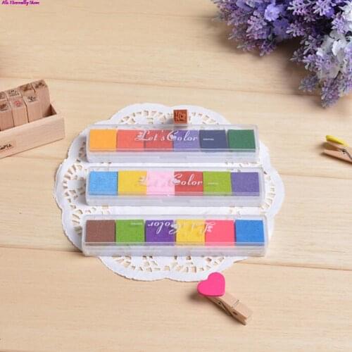 Hot Non-Toxic Ink Pad Inkpad DIY Craft Card Stamp Fingerprint Accessories For Children Kids Rubber Stamps Paper Wood 1 PACK