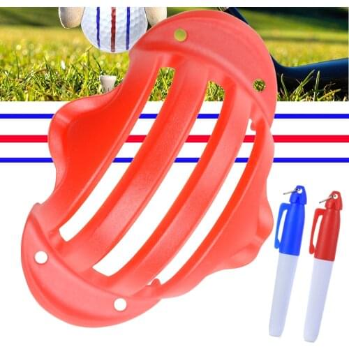 1Set Golf Ball Line Marker Triple Track 3 Chrome Stencil+2Pcs Marker Pen Golf Putting Positioning Aids Outdoor Golf Accessories