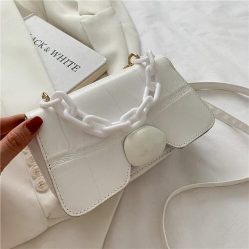 Fashion Exquisite Shopping Bag Retro Casual Women Totes Shoulder Bags Female Leather Solid Color Chain Handbag for Women 2021