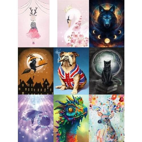 Panta Store Diamond Painting Kit, 5d Embroidery Painting Kit for Gemstone Cross-stitch Crafts, Animal Mosaic, 3d Round Diamond