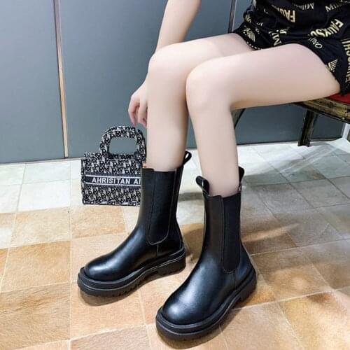 New High Boots Female Net Red Same Style Shoes Chelsea Boots Thick Bottom Mid Tube Martin Boots Hot Selling Womens Shoes Boots