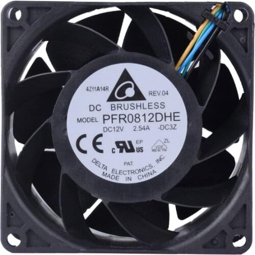 New DELTA 8CM 12V 2.54A PFR0812DHE 8038 fan 4 line