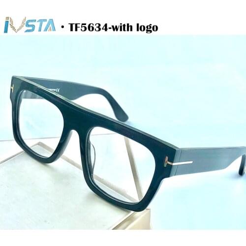 IVSTA Tom TF5634 with Logo Top Quality Steampunk Glasses Men Luxury Brand Designer Spectacle Frame with Box Myopia Glasses Big