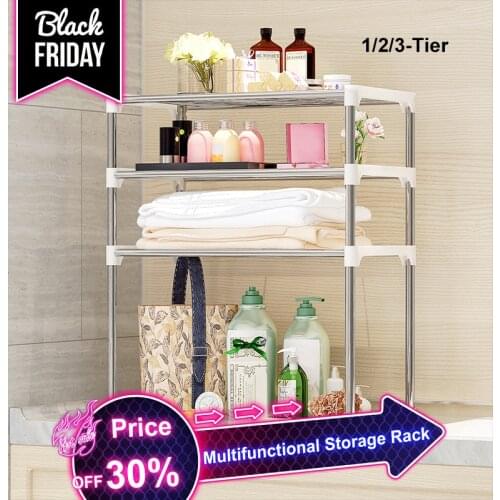 Storage Rack For Kitchen Office Shelf Spice Organizer 2-Tier/3-Tier Storage Rack Bathroom Organizer Shelf Book Shoes Shelve