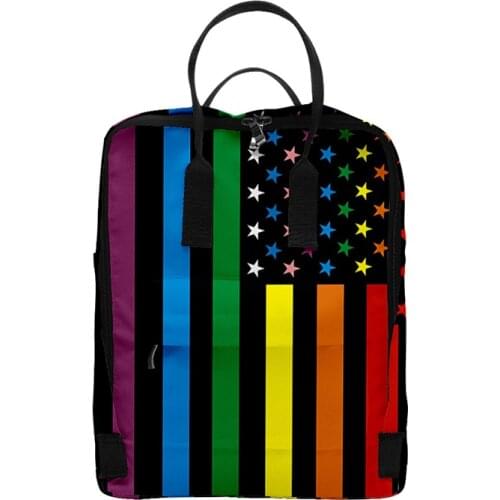 LGBT Rainbow Flag Lesbians Gays Backpacks Men Women School Bag Multi Pocket Travel Bag 3D Teenage Notebook Backpack Shoulder Bag