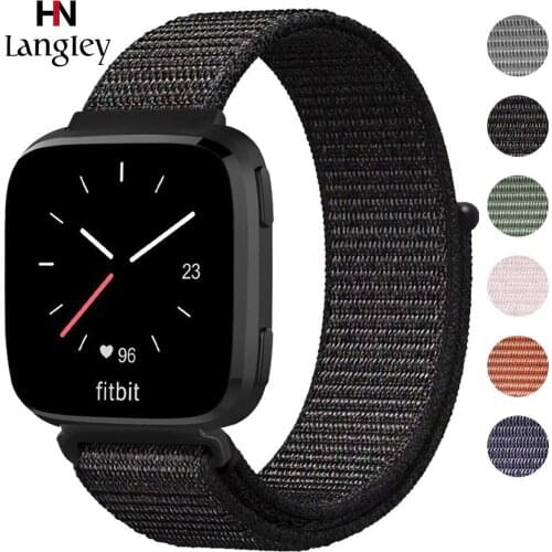 Nylon Adjustable Watchbands For Fitbit Versa Sport Straps Breathable Comfortable Bracelet Watch Bands Watches Accessories